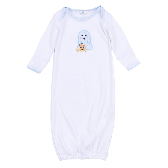 Boo Crew! Applique Lap Gown - Light Blue - Magnolia BabyGown