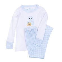  Boo Crew! Applique Long Pajamas - Light Blue - Magnolia BabyLong Pajamas