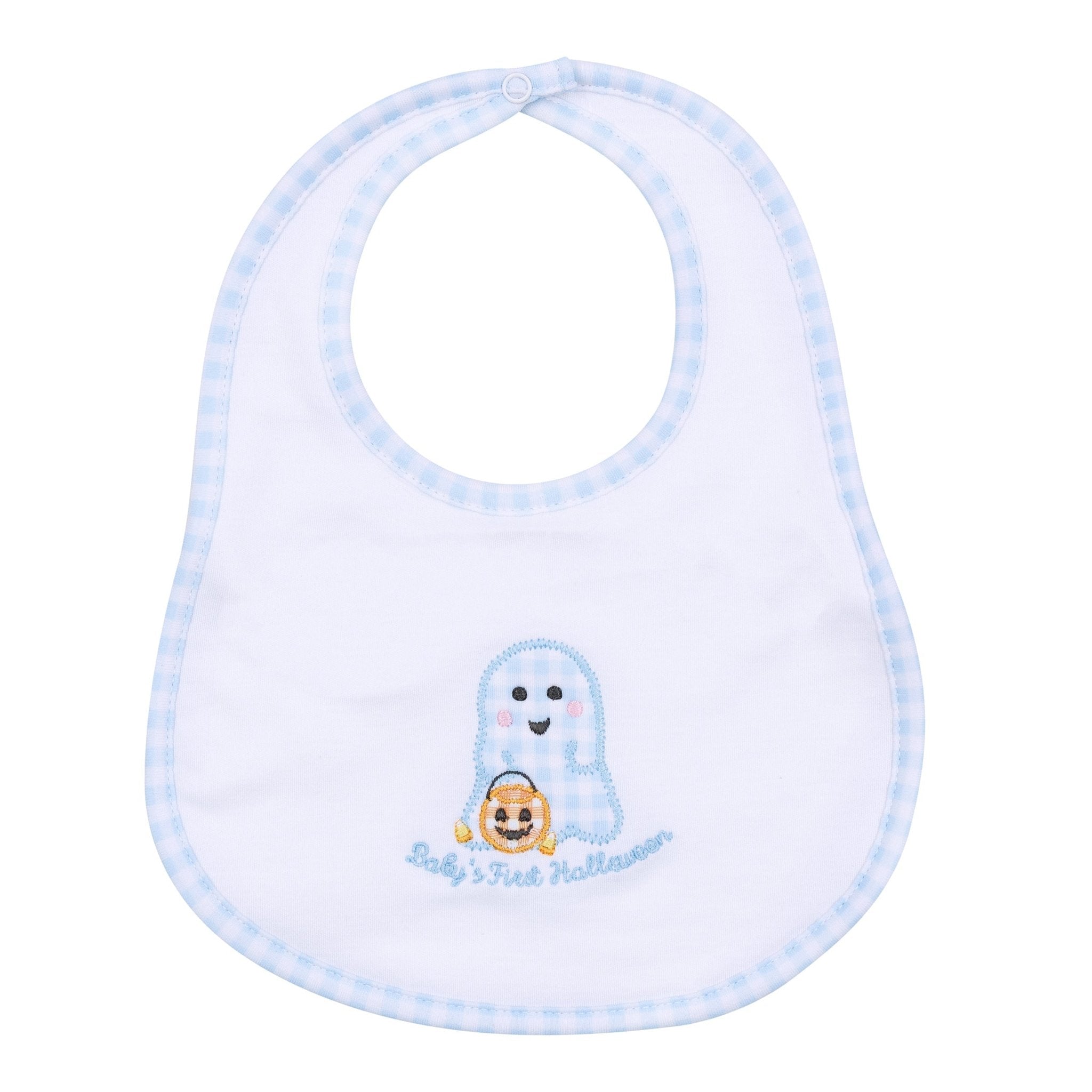 Boo Crew! Applique My First Halloween Bib - Light Blue - Magnolia BabyBib