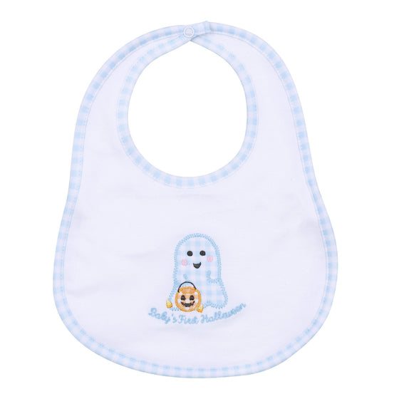 Boo Crew! Applique My First Halloween Bib - Light Blue - Magnolia BabyBib