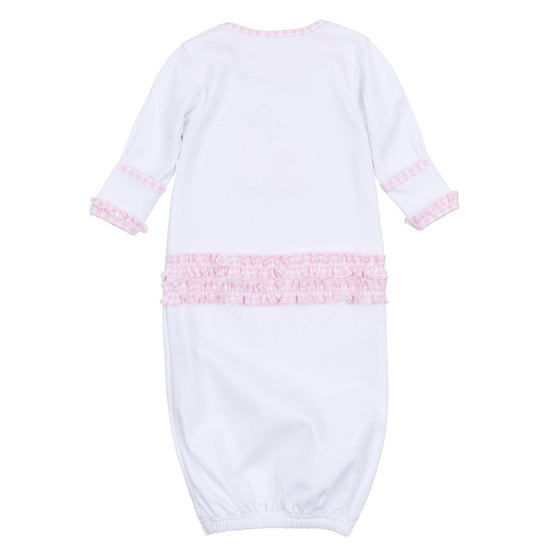 Boo Crew! Applique Ruffle Lap Gown - Pink - Magnolia BabyGown