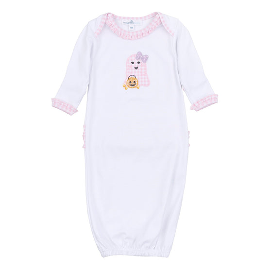 Boo Crew! Applique Ruffle Lap Gown - Pink - Magnolia BabyGown