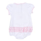 Boo Crew! Applique Ruffle Short Sleeve Bubble - Pink - Magnolia BabyBubble