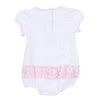 Boo Crew! Applique Ruffle Short Sleeve Bubble - Pink - Magnolia BabyBubble