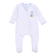  Boo Crew! Applique Zip Footie - Light Blue - Magnolia BabyFootie