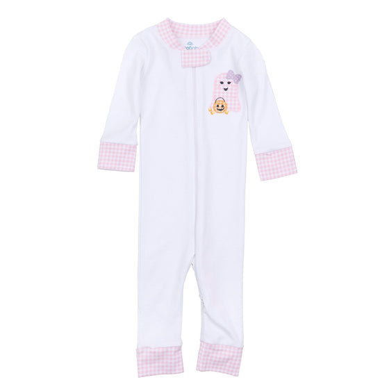 Boo Crew! Applique Zip Pajamas - Pink - Magnolia BabyZipper Pajamas