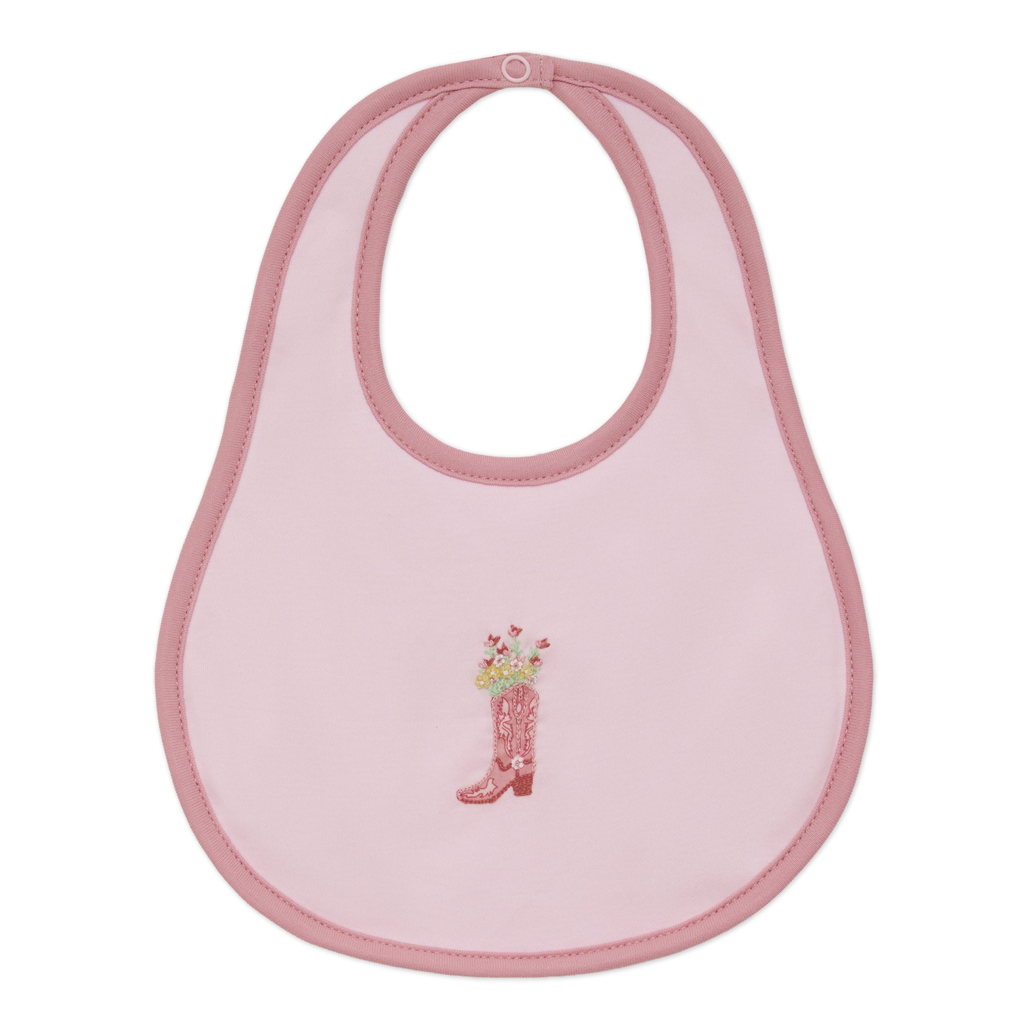 Boots and Blooms Bib - Pink - Luna and ArloBib