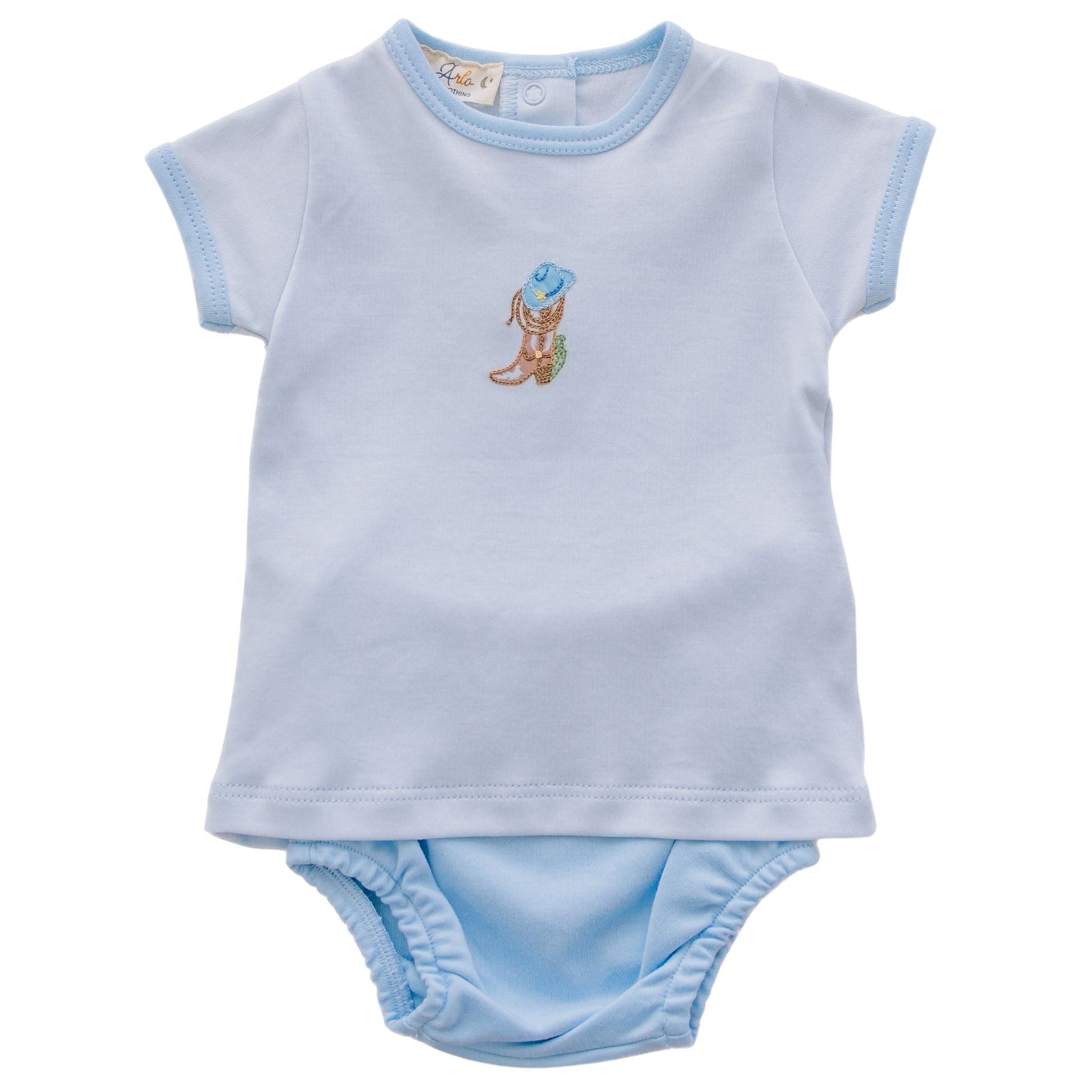 Boots and Blooms Diaper Cover Set - Light Blue - Luna and ArloDiaper Cover