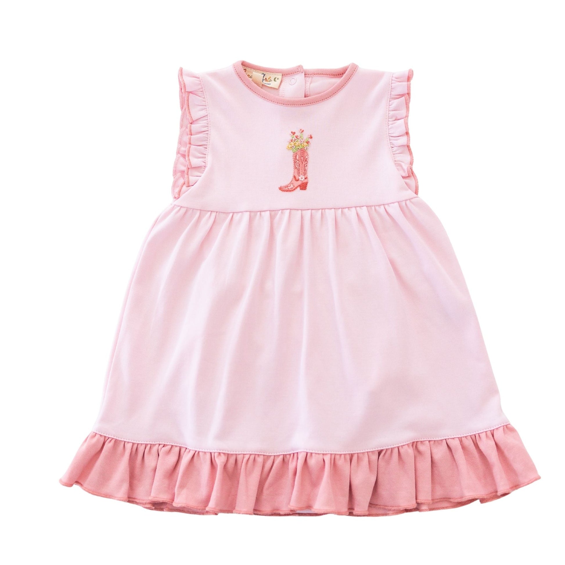 Boots and Blooms Dress - Pink - Luna and ArloDress