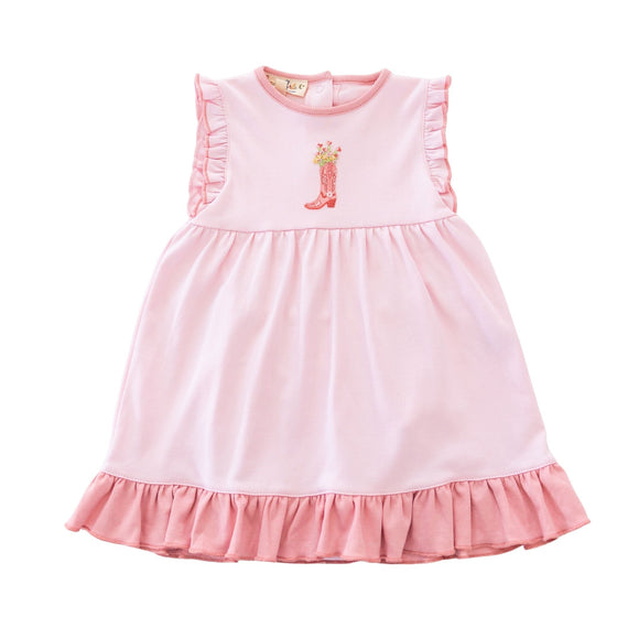 Boots and Blooms Dress - Pink - Luna and ArloDress