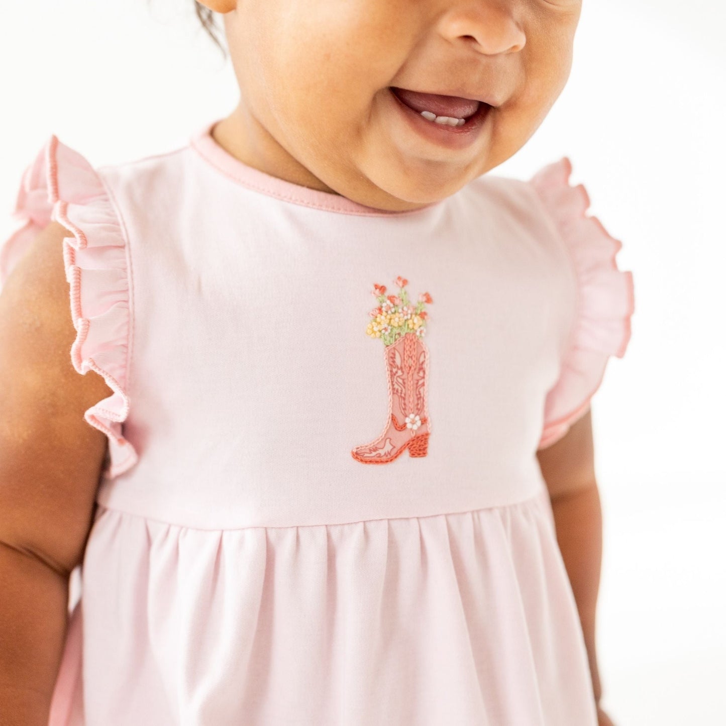 Boots and Blooms Dress - Pink - Luna and ArloDress