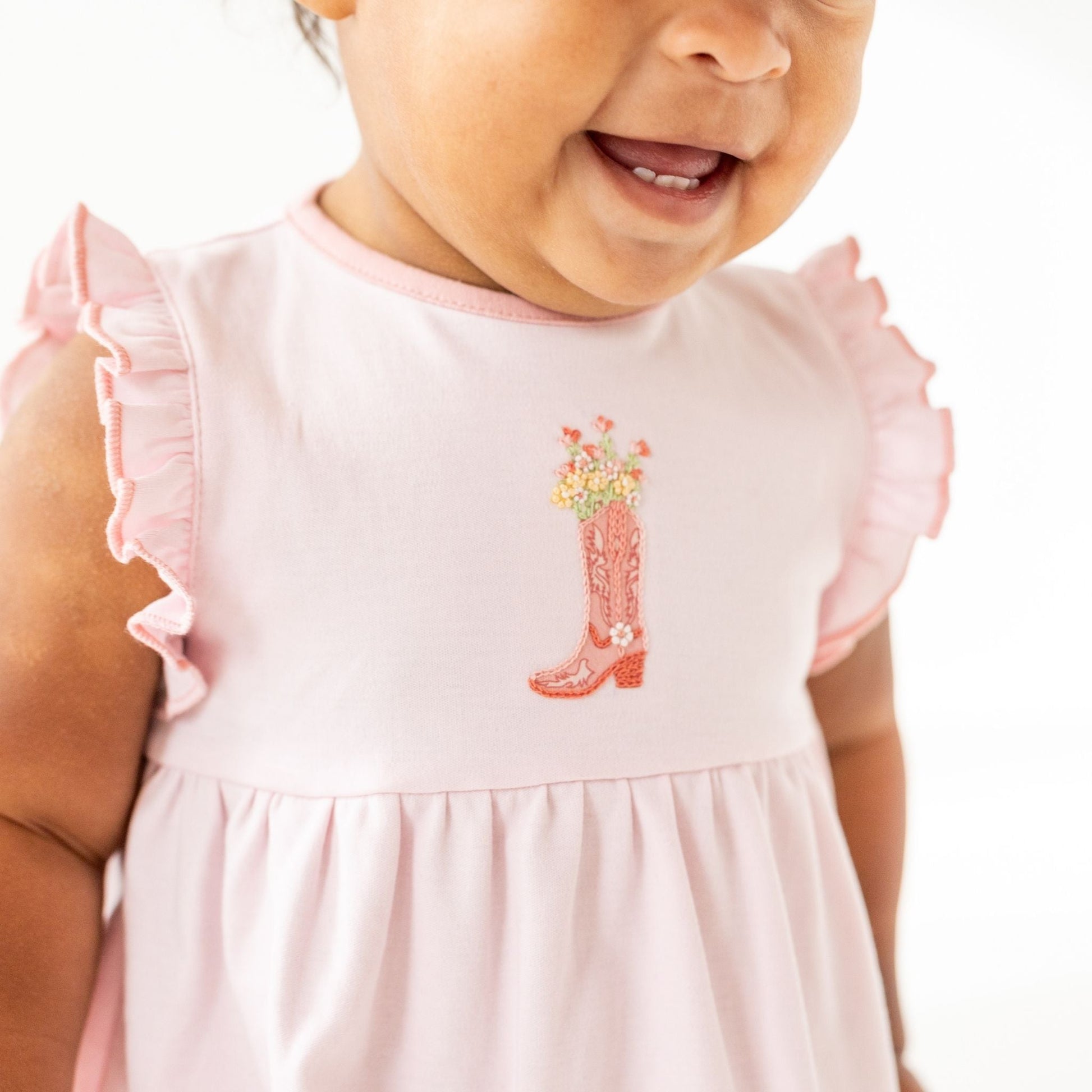 Boots and Blooms Dress - Pink - Luna and ArloDress
