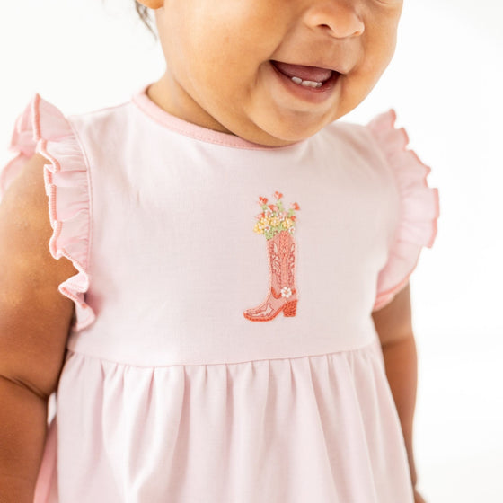 Boots and Blooms Dress - Pink - Luna and ArloDress