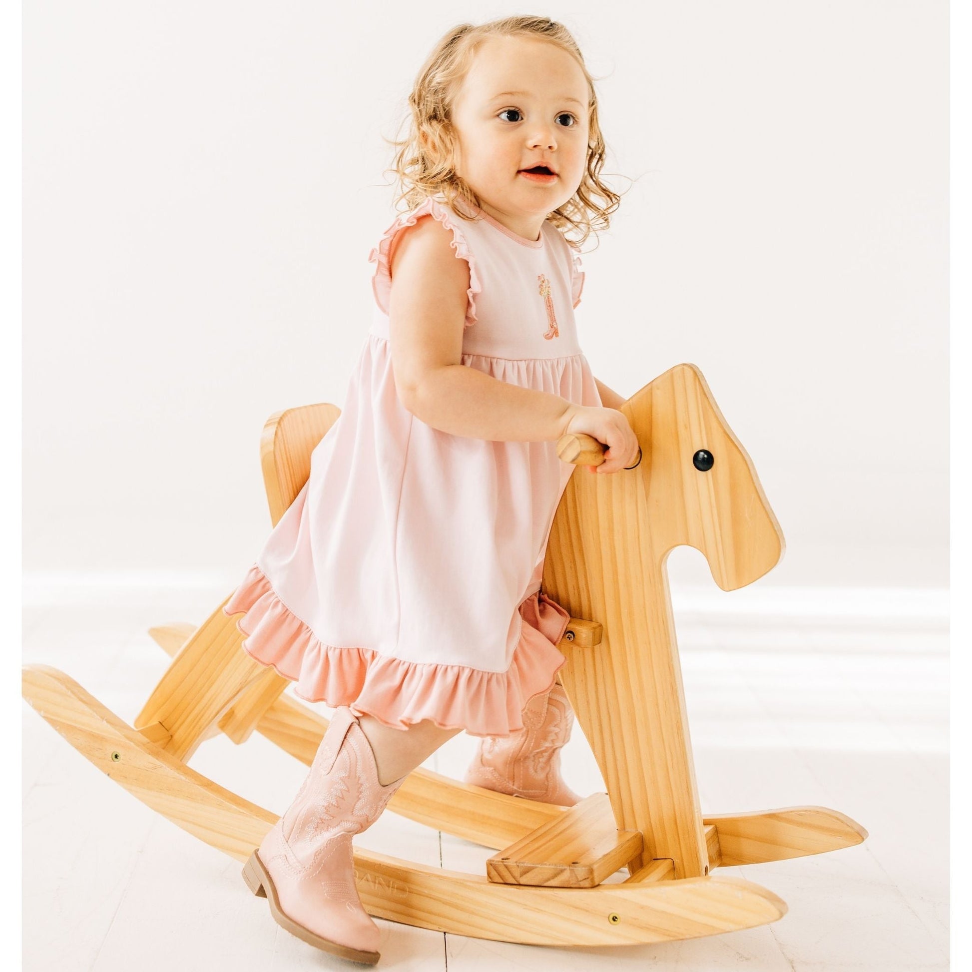 Boots and Blooms Dress - Pink - Luna and ArloDress