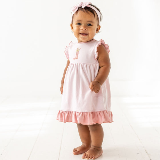 Boots and Blooms Dress - Pink - Luna and ArloDress