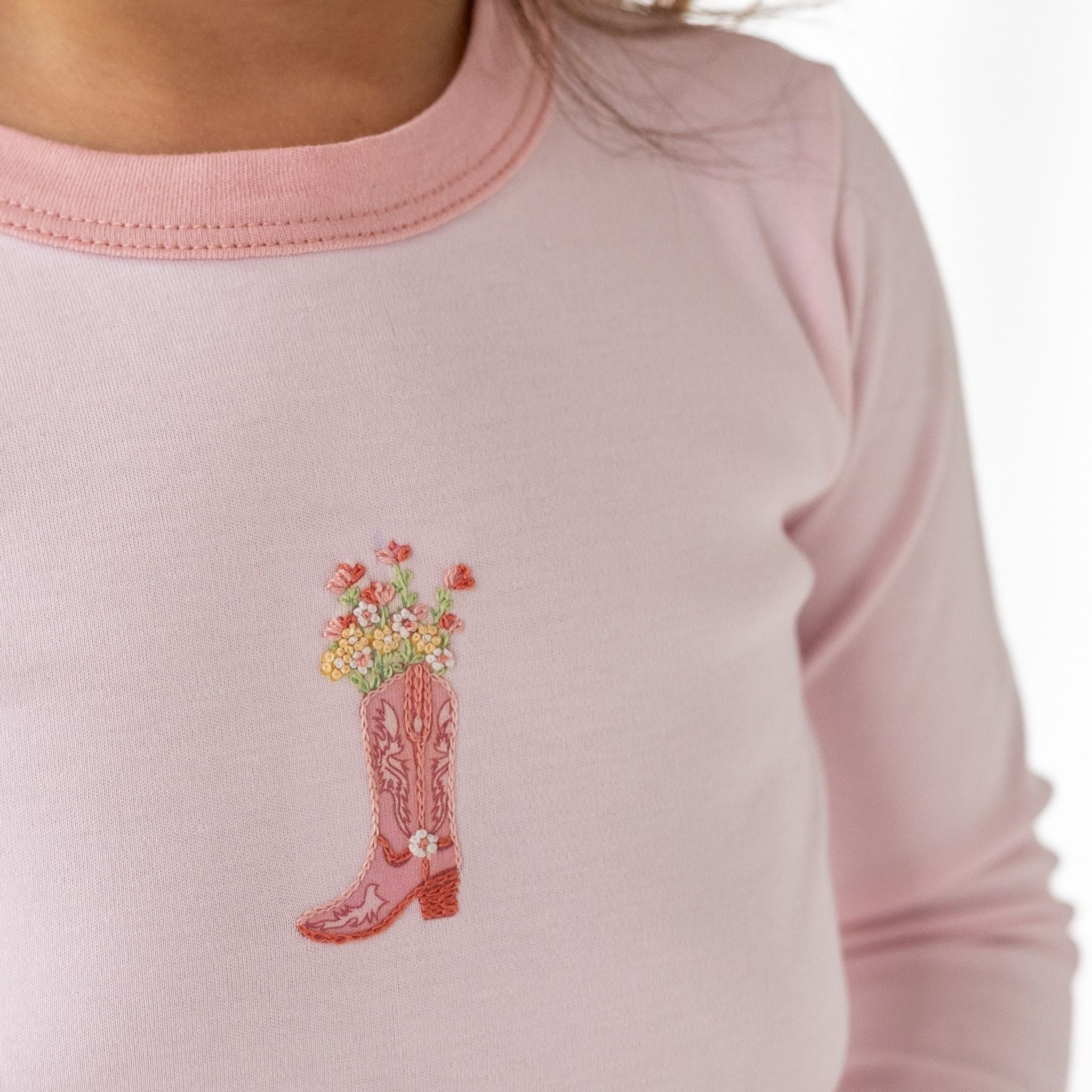 Boots and Blooms Long Pajamas - Pink - Luna and ArloLong Pajamas