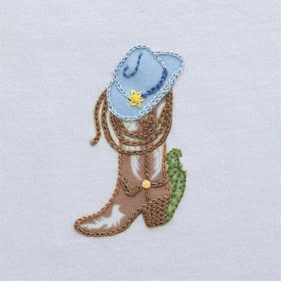Boots and Blooms Short Pajamas - Light Blue - Luna and ArloShort Pajamas