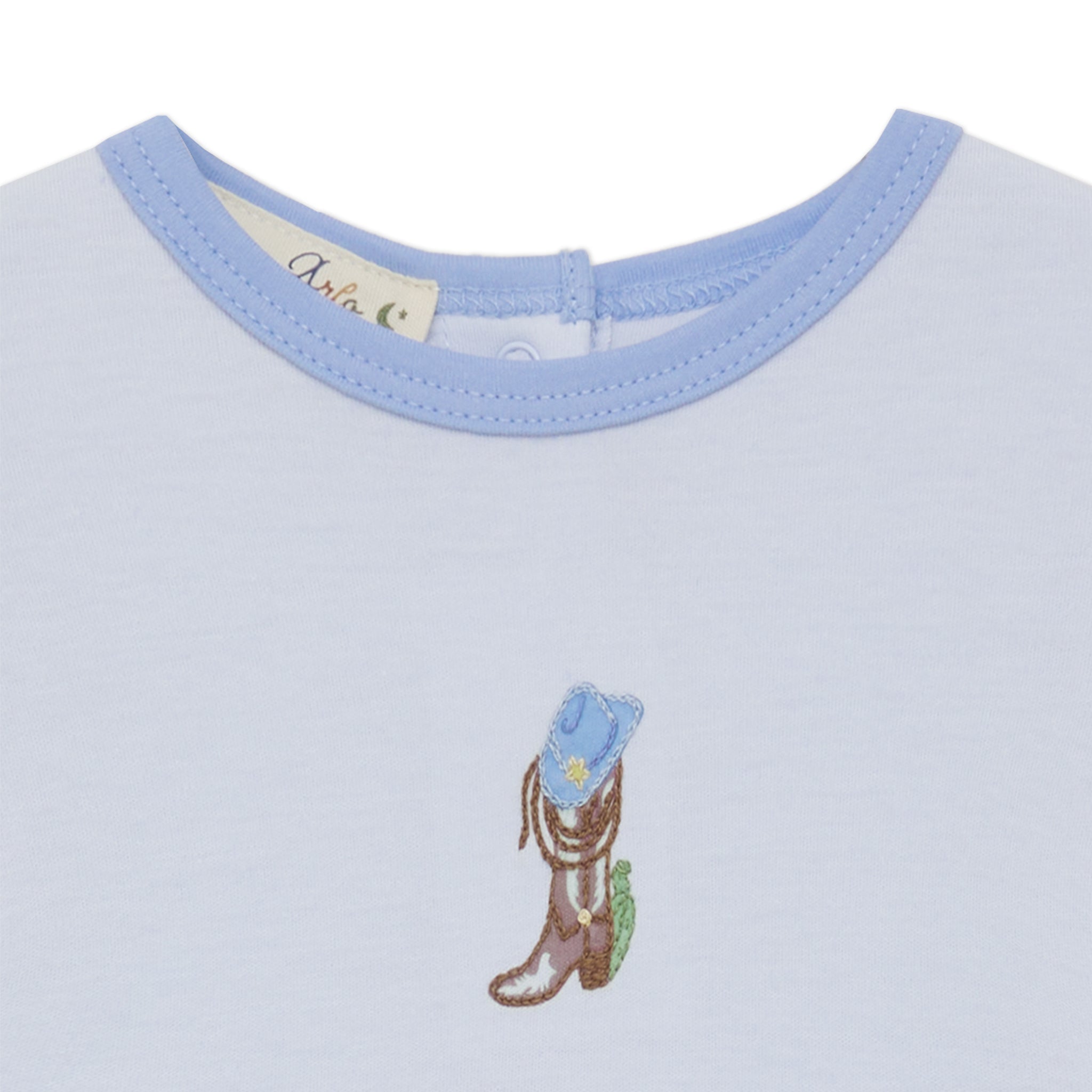 Boots and Blooms Short Playsuit - Light Blue - Luna and ArloShort Playsuit