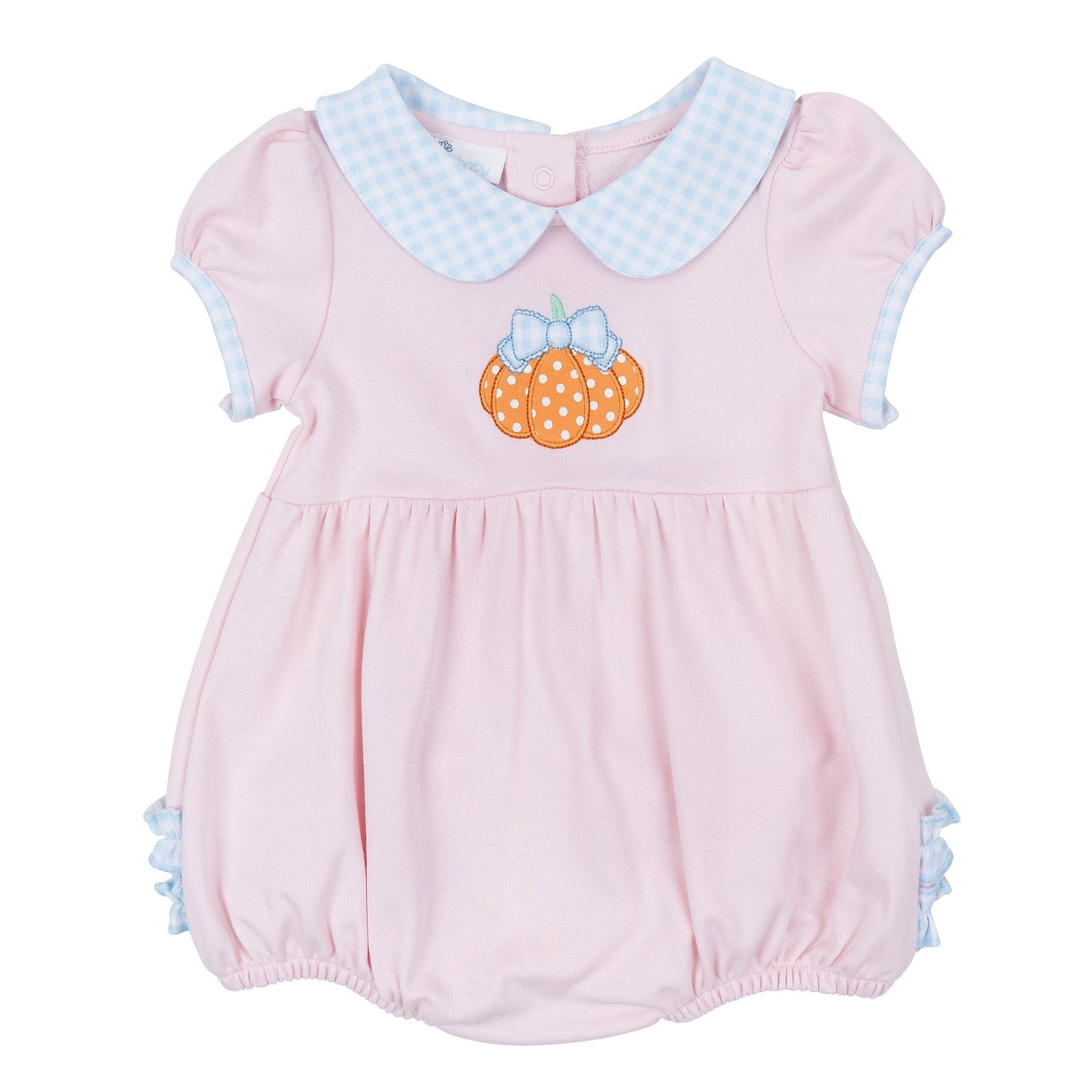 Magnolia Baby_Bowtique Pumpkin Applique Collared Ruffle Bubble_2