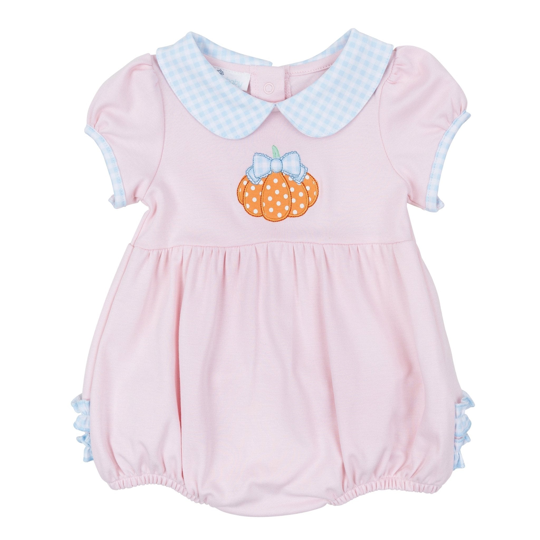 Magnolia Baby_Bowtique Pumpkin Applique Collared Ruffle Bubble_2