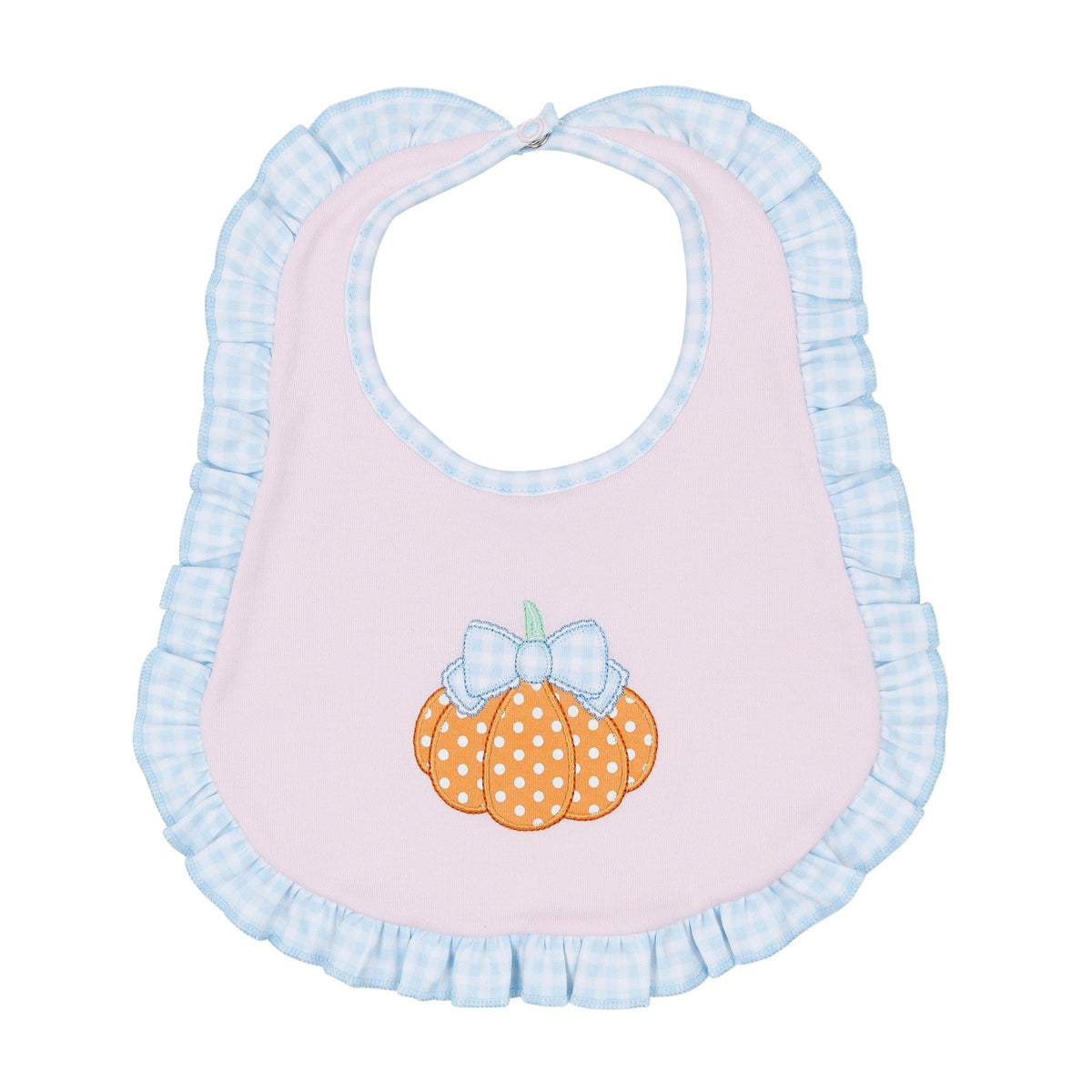 Magnolia Baby_Bowtique Pumpkin Applique Ruffle Bib_1