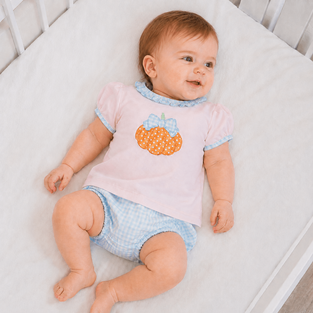 Magnolia Baby_Bowtique Pumpkin Applique Ruffle Diaper Cover Set_1