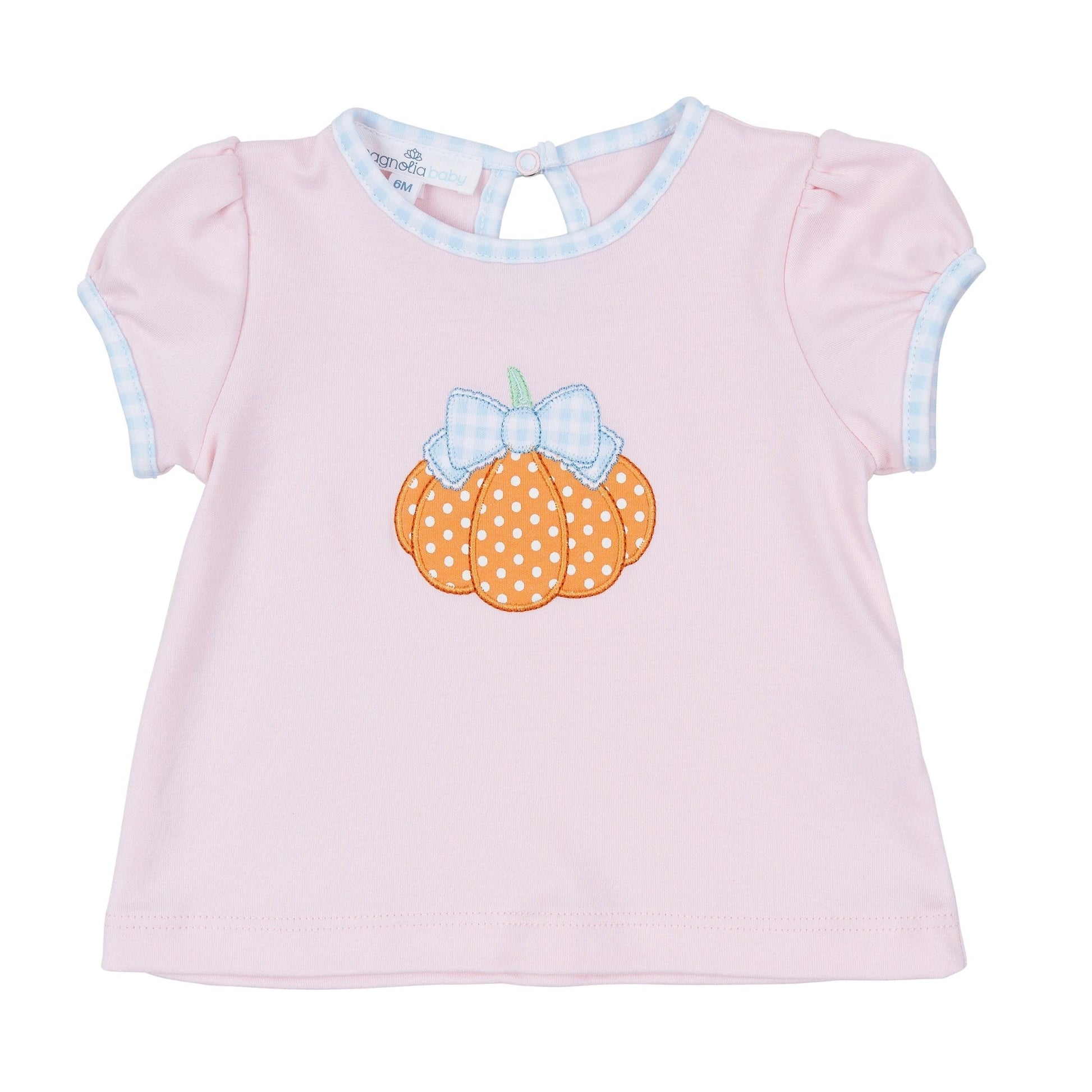 Magnolia Baby_Bowtique Pumpkin Applique Short Sleeve T-Shirt_1