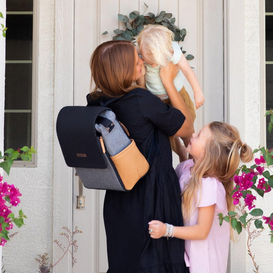 Boxy Backpack - Camel Graphite - Magnolia BabyDiaper Bag