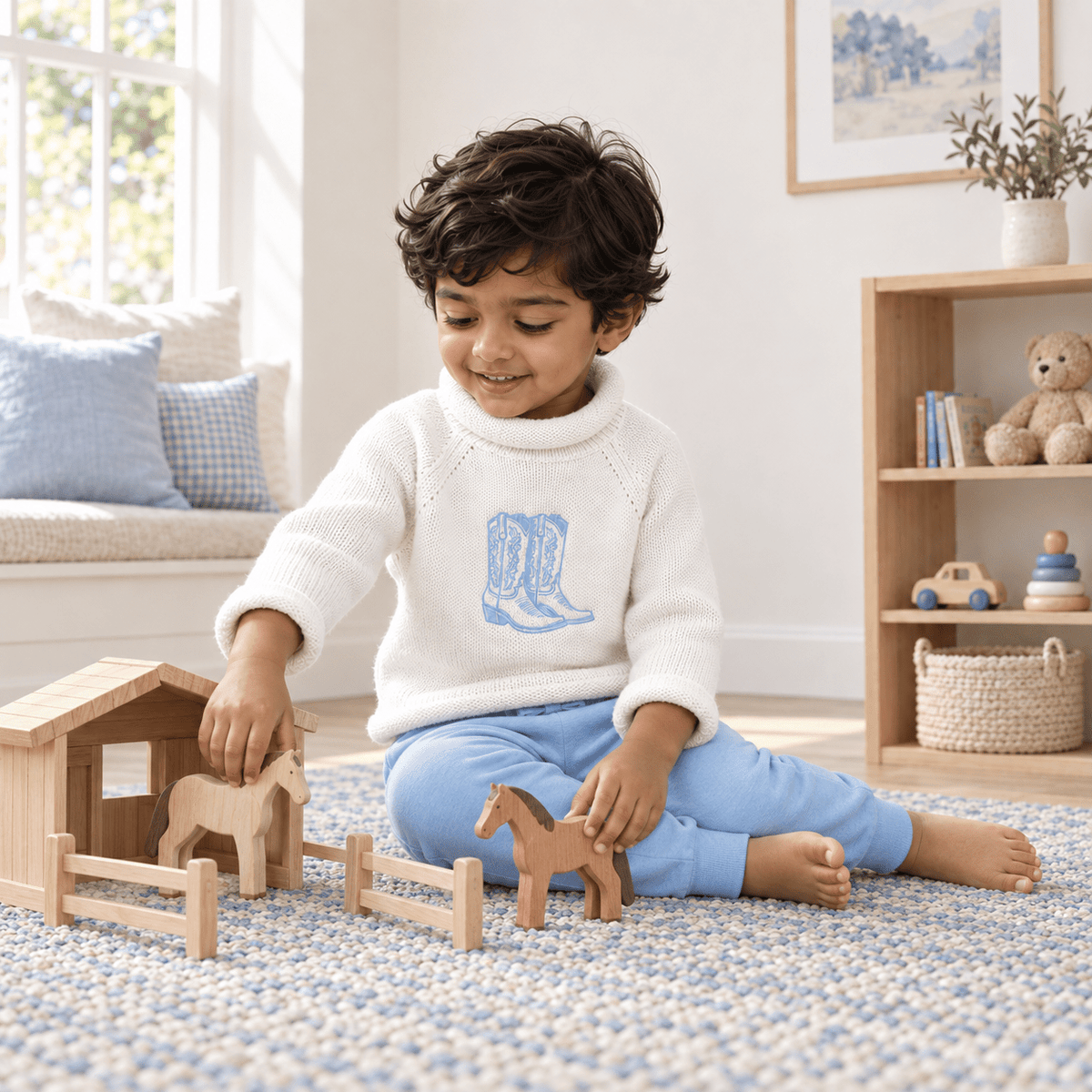 Magnolia Baby_Boy Playwear Set - Darling Cowboy Boots Sweater & Joggers Set_1