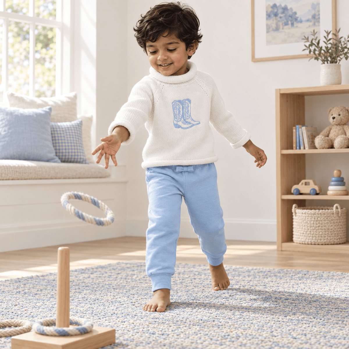 Magnolia Baby_Boy Playwear Set - Darling Cowboy Boots Sweater & Joggers Set_2