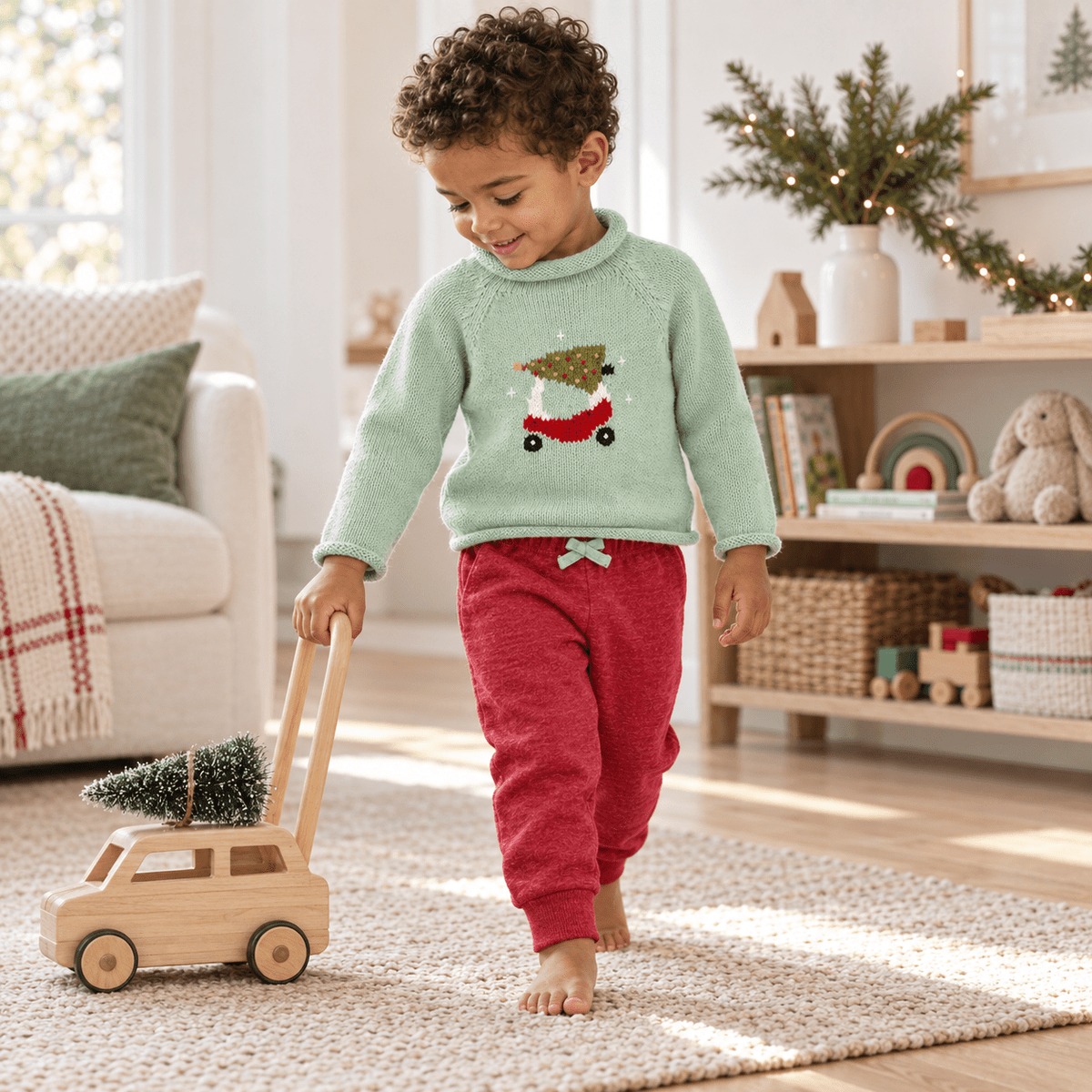 Magnolia Baby_Boy Playwear Set - Deck the Wheels Sweater & Joggers_1