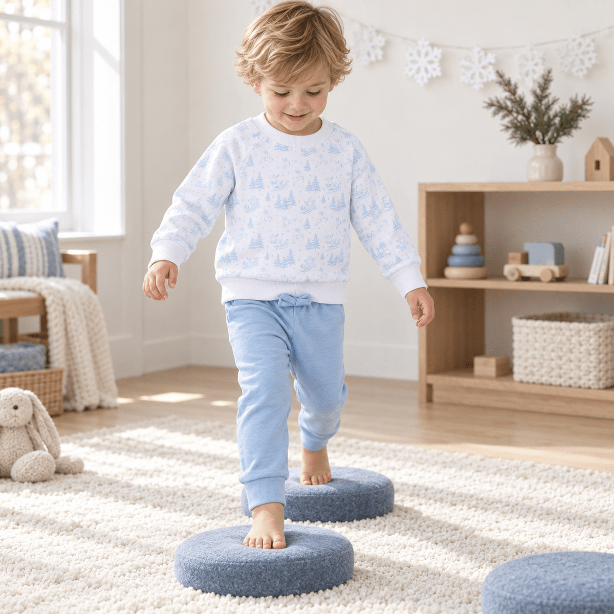 Magnolia Baby_Boy Playwear Set - Holiday Toile Sweatshirt & Solid Joggers_1