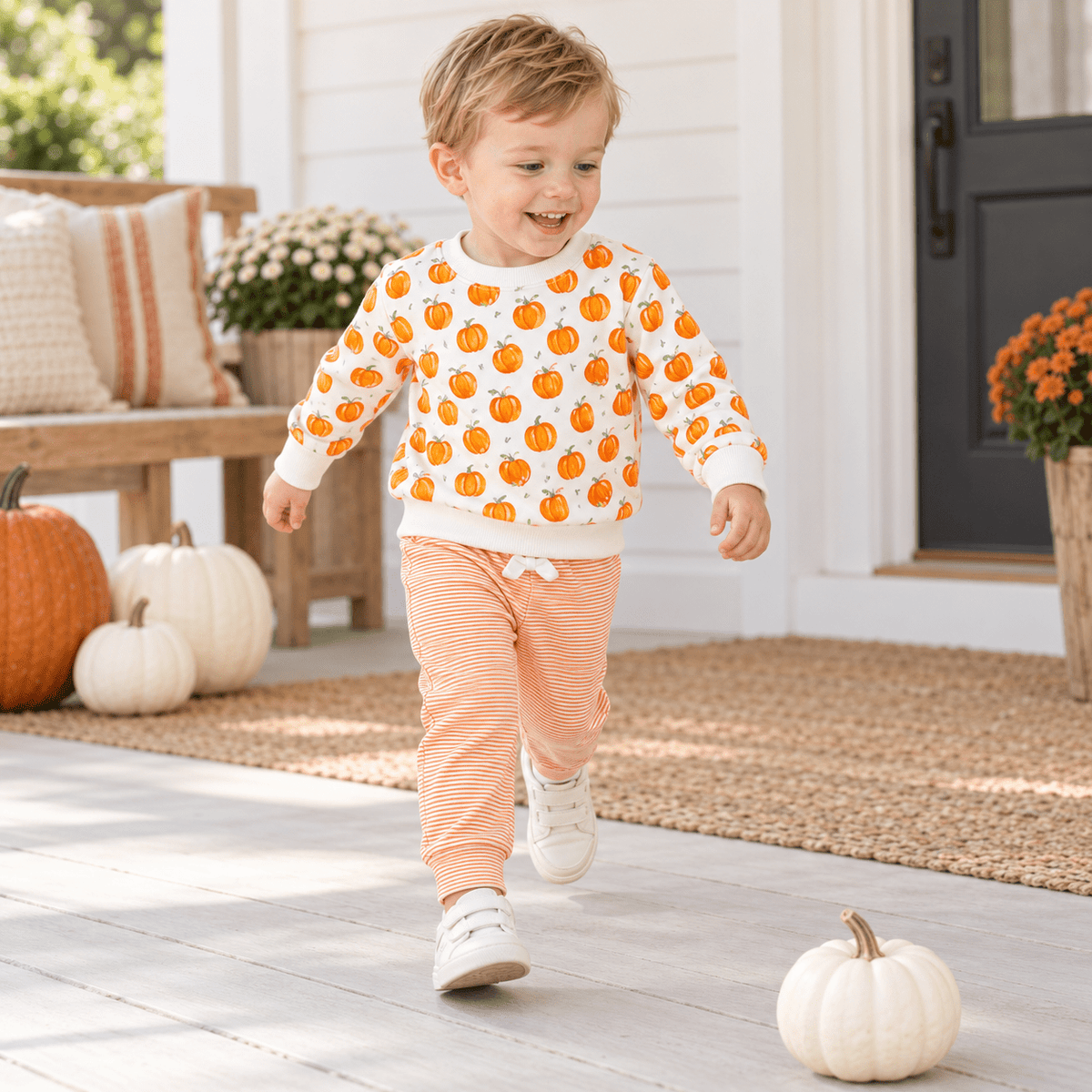 Luna and Arlo_Boy Playwear Set - Pumpkin Grove Sweatshirt & Joggers_1