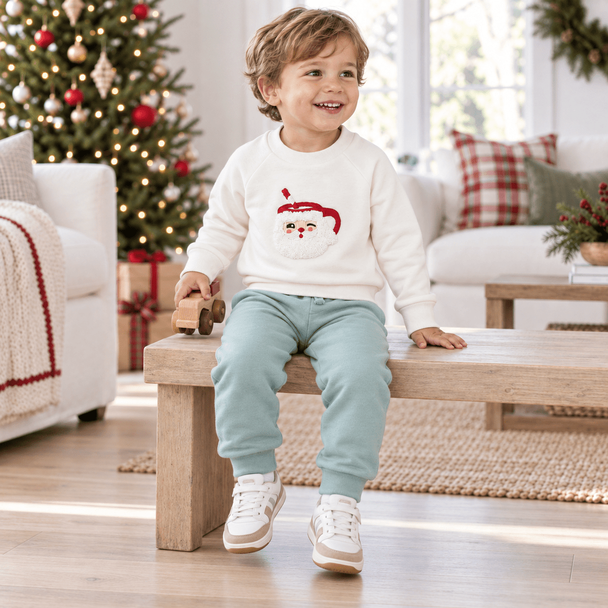 Luna and Arlo_Boy Playwear Set - Santa's Treats Sweatshirt & Joggers_1