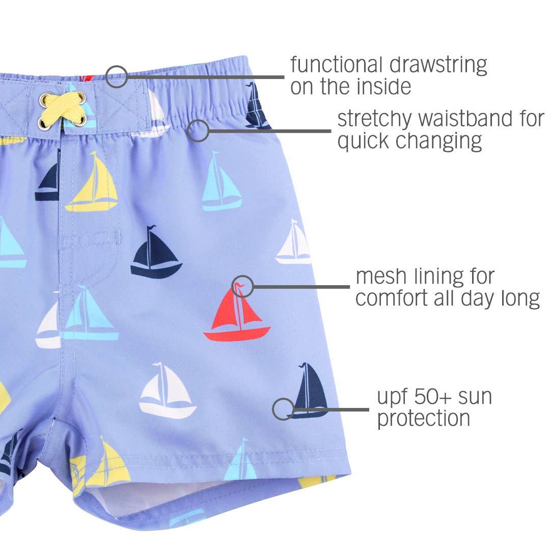 Boys Down By The Bay Swim Trunks - Magnolia BabySwim Trunks