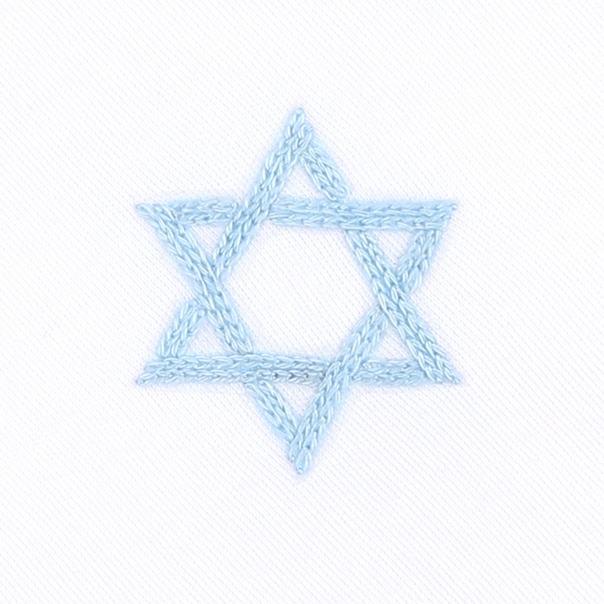 Brit Milah White Blue Embroidered Bib - Magnolia BabyBib