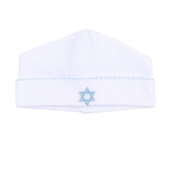 Brit Milah White Blue Embroidered Hat - Magnolia BabyHat