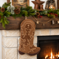 Brown Cowboy Boot Christmas Stocking