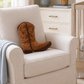 Brown Cowboy Boot Hook Pillow