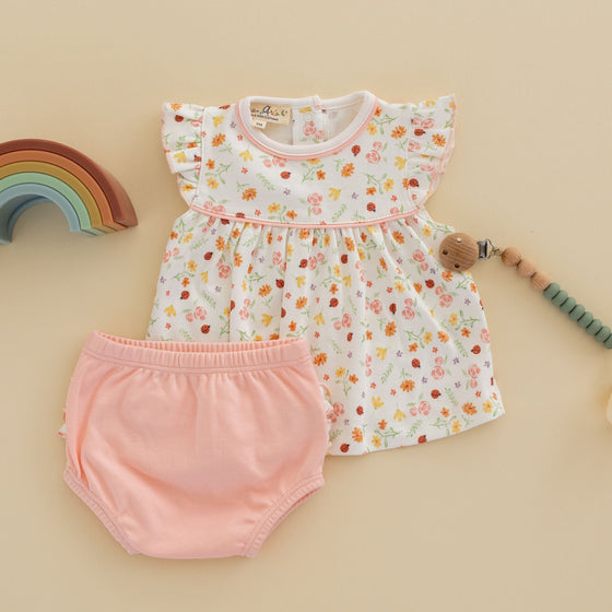 Bugs and Blossoms Ruffle Diaper Cover Set - Magnolia BabyDiaper Cover