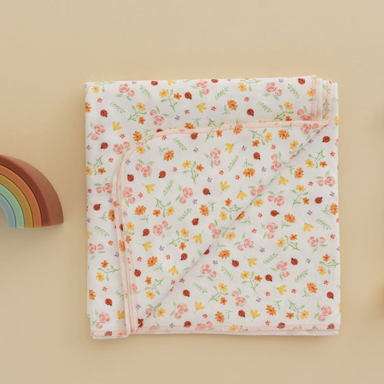 Bugs and Blossoms Swaddle Blanket - Magnolia BabySwaddle Blanket