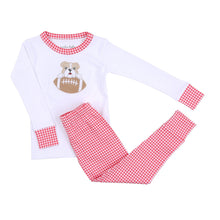  Bulldog Football Applique Boy Long Pajamas - Magnolia BabyLong Pajamas