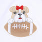 Bulldog Football Applique Girl Ruffle Long Pajamas - Magnolia BabyLong Pajamas