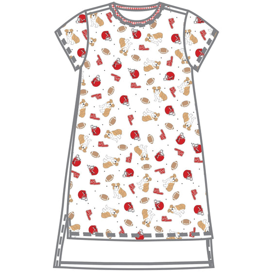 Bulldog Football Girl's Nightdress - Magnolia BabyNightdress