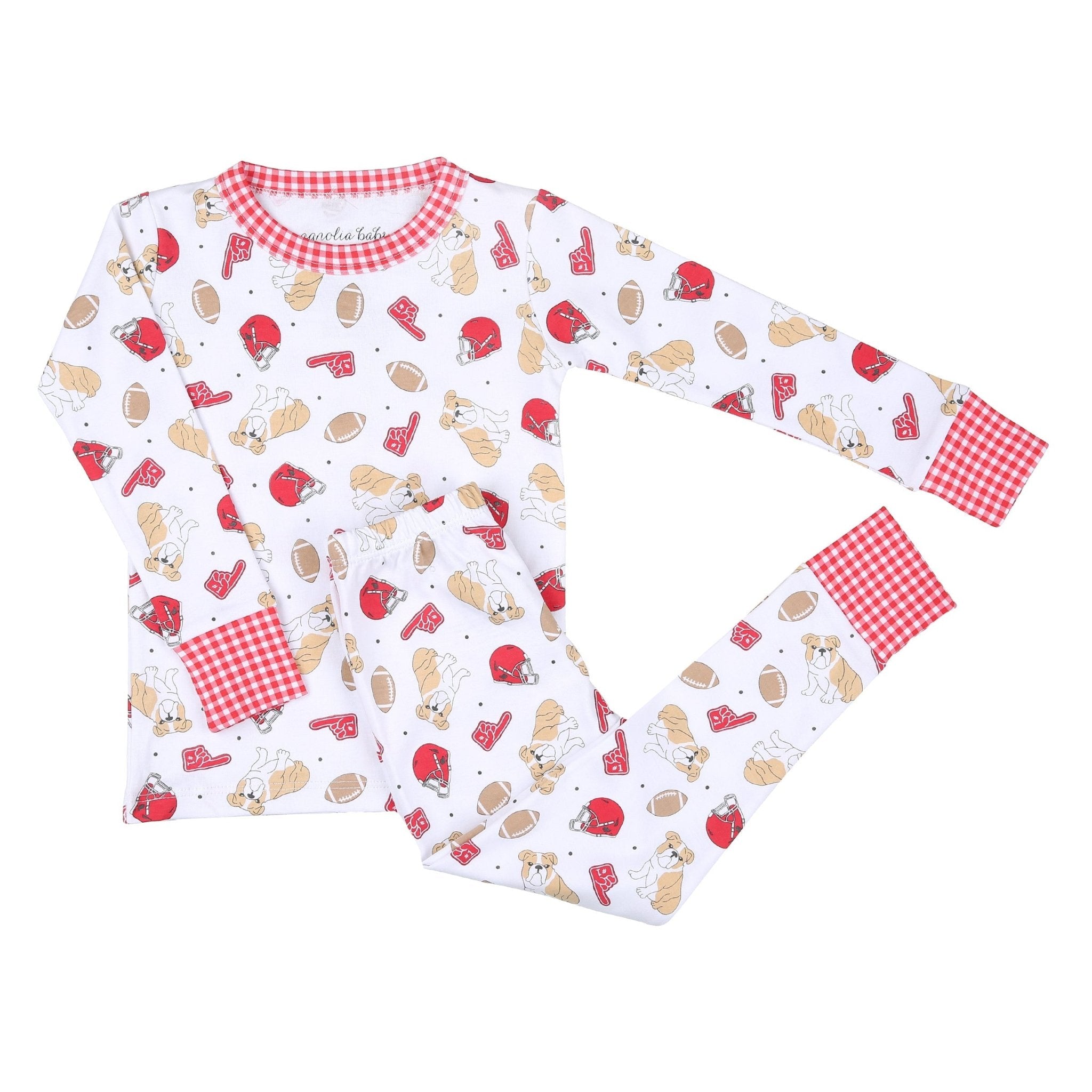 Bulldog Football Long Pajamas - Magnolia BabyLong Pajamas