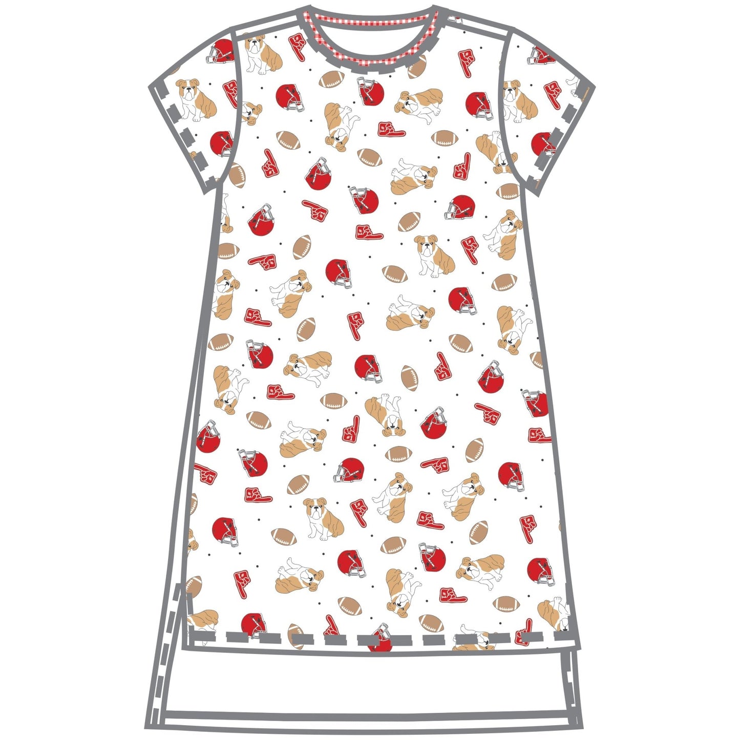 Bulldog Football Women's Night Shirt - Magnolia BabyNight Shirt