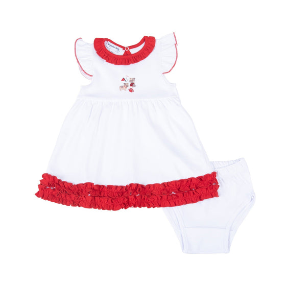 Bulldog Pride Embroidered Flutters Dress - Magnolia BabyDress