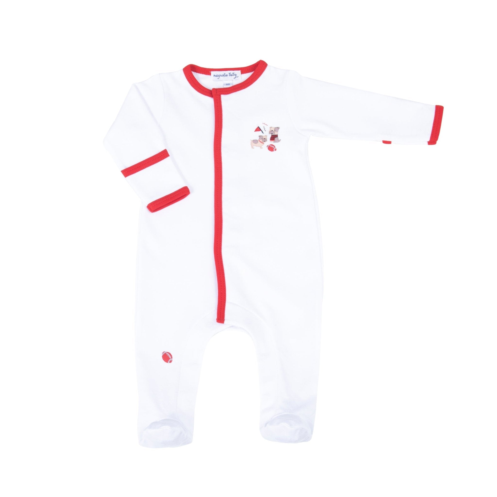 Bulldog Pride Embroidered Footie - Magnolia BabyFootie