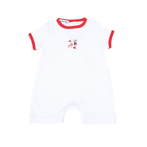 Bulldog Pride Embroidered Short Playsuit - Magnolia BabyShort Playsuit