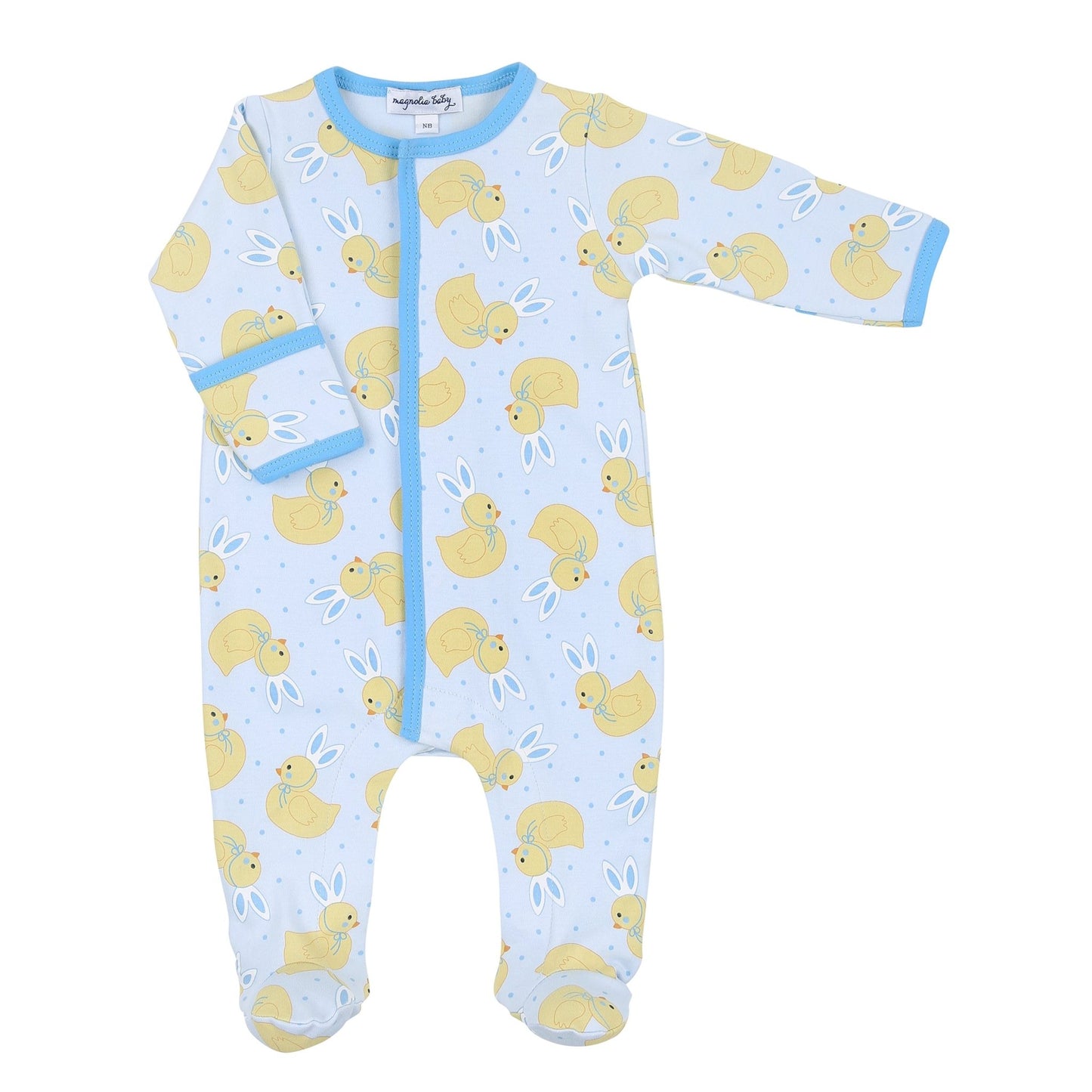 Bunny Ears Footie - Blue - Magnolia BabyFootie